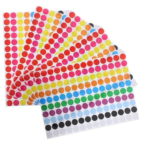 GRADENEVE 5 Bögen Punktaufkleber, Aufkleberetiketten, Farbcodierungsetiketten, Kleine Runde Aufkleber, Kreisaufkleber, Etikettenaufkleber, Farbige Aufkleberpunkte, Klebepunkte, Farbige GRADENEVE 5 Bögen Punktaufkleber, Aufkleberetiketten, Farbcodierungsetiketten, Kleine Runde Aufkleber, Kreisaufkleber, Etikettenaufkleber, Farbige Aufkleberpunkte, Klebepunkte, Farbige von GRADENEVE
