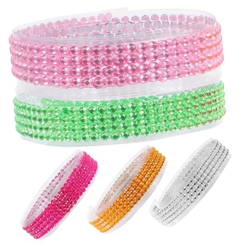 GRADENEVE 5 Rollen Handgefertigtes Diamantband Bling-diamant-aufkleber Magnetband Strassbandbesatz Kunsthandwerk Klebeband Fotorahmenbänder Selbstklebendes Strassband Acryl von GRADENEVE