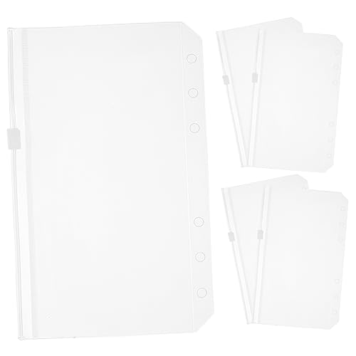 GRADENEVE 5 Stück Reißverschlusstaschen Aus PVC Transparente Ordnertaschen Mit 6 Löchern Für Lose Blätter Dokumente Und Handtaschen Organizer Ideal Für Die Aufbewahrung Und Den Schutz von GRADENEVE