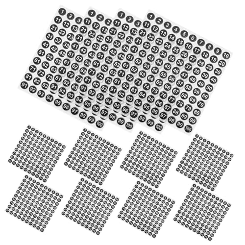 GRADENEVE 50 Blatt Aufkleber mit runden Zahlen Aufkleber mit runder Zahl Klassifizierung digitales Etikett nummern aufkleber zahlen sticker Kleidernummernaufkleber Nummernschild Aufkleber von GRADENEVE