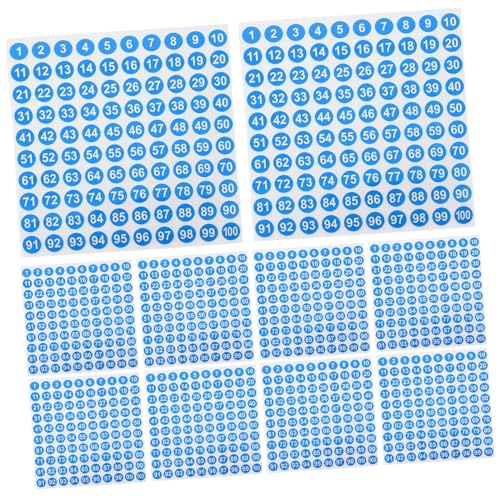 GRADENEVE 50 Blatt Aufkleber mit runden Zahlen selbstklebende Zahlenaufkleber Nummernschild Aufkleber nummern aufkleber zahlen sticker Nummernaufkleber zum Organisieren digitale Etiketten von GRADENEVE