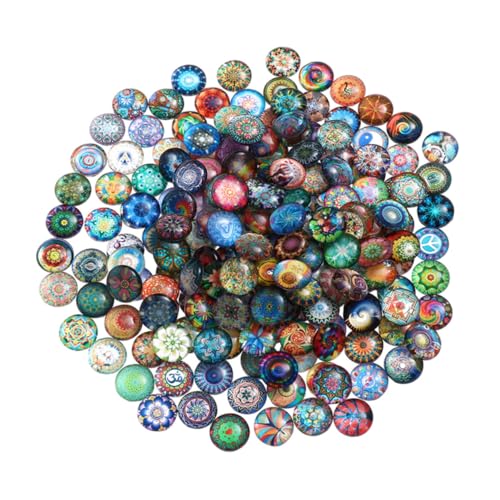 GRADENEVE 50 Stück Edelstein-Patch Cabochons für die Schmuckherstellung runde Cabochons gem Strass-Accessoires Hotfix scheckheft scrabbook decor Edelsteinpatches für DIY Schmuckmaterial Glas von GRADENEVE