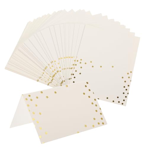 GRADENEVE 50 Stück Sitzplatzkarte Bedruckbare Visitenkarten Karten Mit Hochzeitsschildern Gefaltete Platzkarten Namenskarten Für Bankette Leere Tischkarten Für Die Hochzeit Papier Golden von GRADENEVE