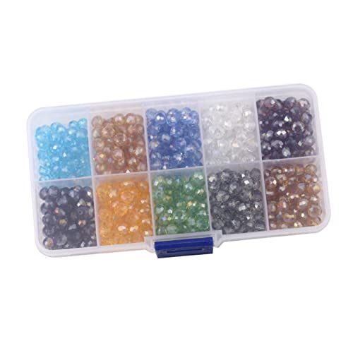 GRADENEVE 500 Stück Glas Briolette Perlen 10 Farben Facettenperlen Für Schmuckherstellung Ideal Für DIY Armbänder Und Ohrringe Inklusive Praktischer Behälterbox Zur Aufbewahrung von GRADENEVE