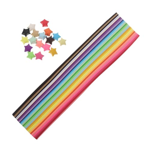 GRADENEVE 540 Stk Wunschflasche Origami Origami-sternenpapier Sternfaltpapier Stern Aus Papier Basteldekoration Aus Papier Streifen Glitzerndes Origami-papier Kleines Origami-papier Colorful von GRADENEVE