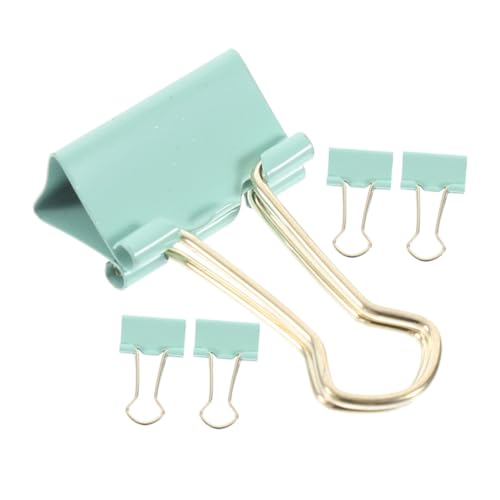 GRADENEVE 5St Elliot-Ordner Papierklammer Mikrobinderclips Mini-Bindeklammern Chip-Clips kleine Heftklammern büroklammern Heftklammern aus Metall zarte Bindeklammern Light Green von GRADENEVE