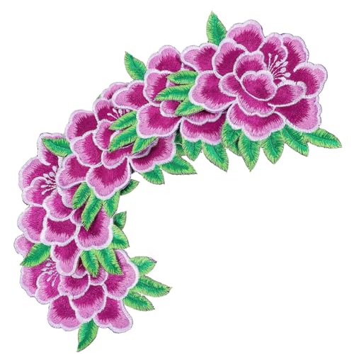 GRADENEVE 5St bügelbilder Flicken für Bekleidung gestickte Aufnäher applizierte Stoffblumen Patch aufnähen Kleiderflicken Flecken kleine Flicken zum Aufbügeln Stoffflicken Polyester Violett von GRADENEVE