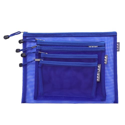 GRADENEVE 5er Set Blaue Tragbare Büro Schreibwaren Tasche Atmungsaktive Mesh Reißverschluss Dokumenten Tasche /A6 Format Für Büro Und Schulbedarf von GRADENEVE