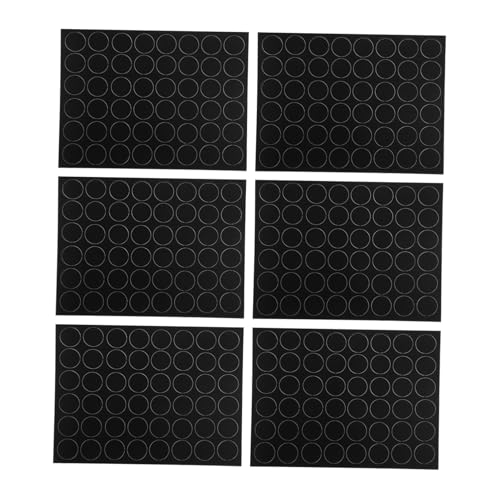 GRADENEVE 6 Blätter Dekorativer Aufnäher mit Polka Dots Etikett Aufkleber Streifen Punkte Markierungen scheckheft runde sticker the dot Klebepunktpads selbstklebende Kreispads Nylon Black von GRADENEVE