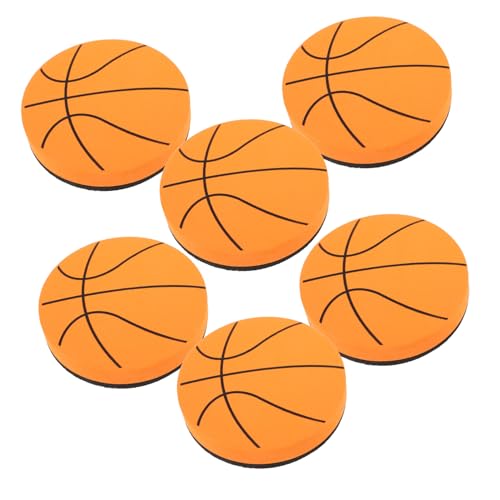 GRADENEVE 6 Stück Abwischbare Tafel Cartoon Radiergummis Magnetischer Whiteboard Radiergummi Basketball Radiergummi Sport Magnetische Radiergummis Trocken Abwischbare Radiergummis von GRADENEVE