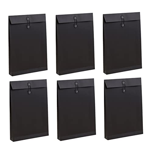 GRADENEVE 6er Set A4 Schwarze Dokumententräger Tasche Ordner Für Bürobedarf Geschenktasche Aufbewahrung Für Unterlagen Ideal Für Geschäftsunterlagen Und Papierorganisation von GRADENEVE