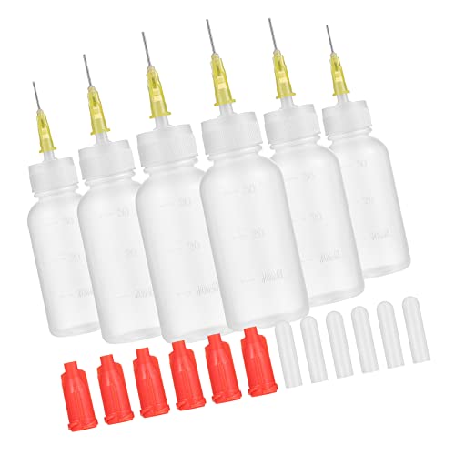 GRADENEVE 6er Set Präzisions Nadeltip Flasche Quetschflasche Für Flüssigkeiten 30ML Ideal Für Präzises Auftragen Von Kleber Oder Flüssigkeiten Mit Dichtem Verschluss Vielseitig von GRADENEVE