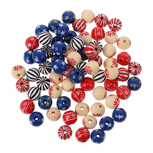 GRADENEVE 70 Stücke Farbige Holzperlen Kreative Schmuck Spacer Charms DIY Craft Supplies von GRADENEVE