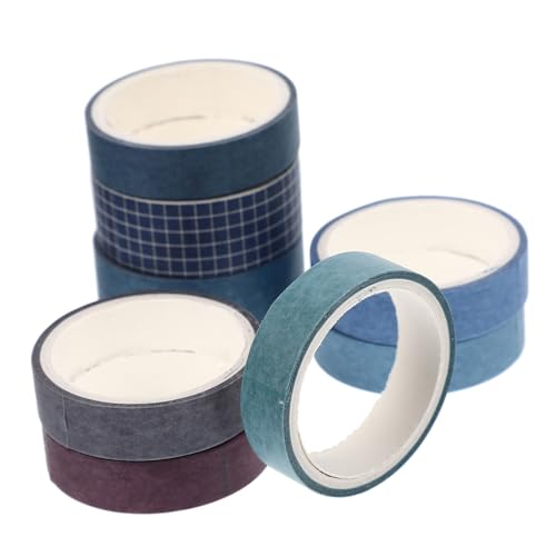 GRADENEVE 8 Rollen Einfarbiges Washi Tape Geschenkverpackungsband Diy Washi Tapes Aufkleber Für Kinder Bulk Klebebänder Urlaubsbänder Washi-tape Blau Notizbuchbänder Japanisches Papier von GRADENEVE