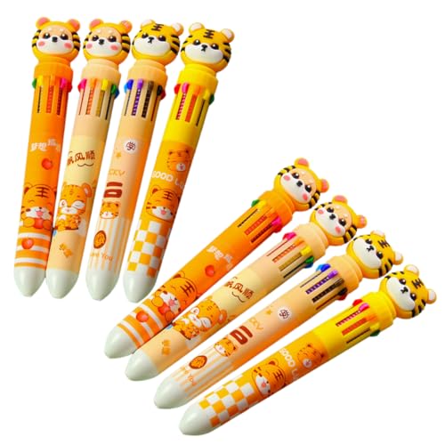 GRADENEVE 8st Kugelschreiber Mit Zehn Farben Mehrfarbiger Gelstift Zeichenstift Für Den Haushalt Cartoon-stift Kugelschreiber Für Kinder Cartoon-tiger-kugelschreiber Farbstift Nachfüllung von GRADENEVE