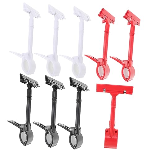 GRADENEVE 9st Anzeigetafel Zeichenanzeigeclip Preiskarten-clip Drehbarer Schildclip Doppelkopf-display-clips Etikettenhalterklemme Halter Für Preisschilder Obstkorb Merch Doppelt Abs von GRADENEVE