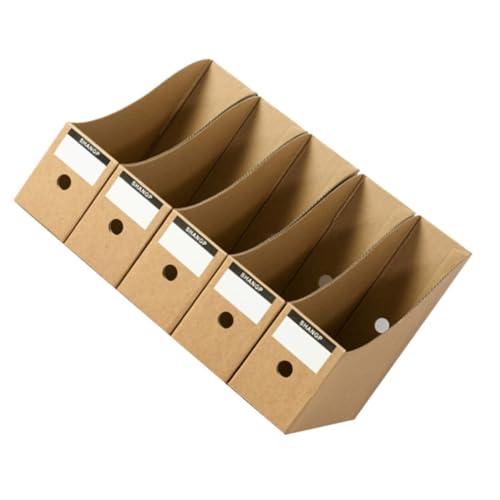 GRADENEVE Ablagebox Für Schüler 1 Set Dokumentenhalter Mit 5 Separaten Fächern Organizer Für Schreibtisch Und Büro Hochwertiger Aktenordner Aus Kraftpapier Inklusive Aufkleber von GRADENEVE