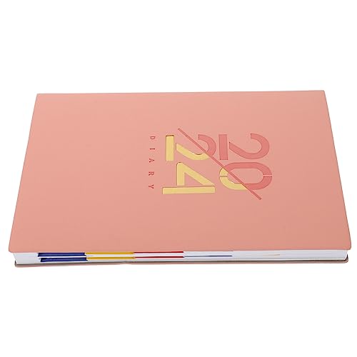 GRADENEVE Agendabuch 2024 schulhefte school notebook notenheft für Tagebuchplaner Notizblock täglich Wochenplaner Englischer Ausgabeplaner notizbuch Planer für Studenten Papier Rosa von GRADENEVE