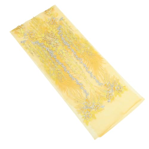 GRADENEVE Blumenflicken Zum Aufbügeln Spitzenaufnäher Zum Aufbügeln Spitzenapplikation Spitzen-patch Bügelflicken Für Kleidung Flicken Für Hosen Spitzen-mesh-patch Yellow Polyester von GRADENEVE