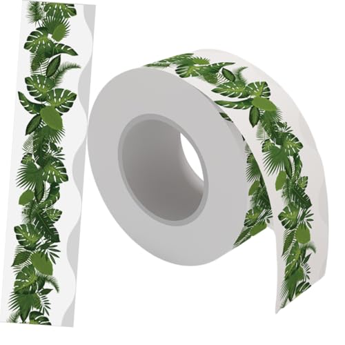 GRADENEVE Dekorative Border Sticker Mit Tropischen Blättern Ablösbarer Rahmen Für Pinnwände 20m Rolle 7cm Breite Ideal Für Schul Und Bürodekoration von GRADENEVE