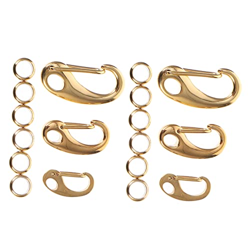 GRADENEVE Edelstahl Karabinerhaken Mit Schlüsselanhänger Verstellbare Schnallen Für Gurtband Goldene Swivel Clip Schnalle Qualität Ideal Für Taschen Geldbörsen Und von GRADENEVE