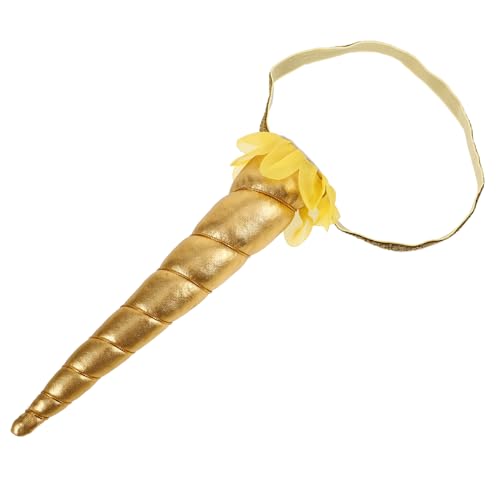 GRADENEVE Einhorn-Stirnband Einhorn Kostüm Einhorn-Ohr-Stirnband Einhorn-Gastgeschenke Tierhaarreifen Einhorn Haarband Goldene Einhorn Stirnband Party-Haarreifen Cosplay-Stirnbänder Harz von GRADENEVE