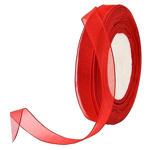 GRADENEVE Gürtel aus Schneegaze Blumensträuße Wickelband rotes Chiffonband Satinband rote Geschenkbänder Band für seidenband ribbon weinachtsdeko Netzband Geschenkband Nylon von GRADENEVE