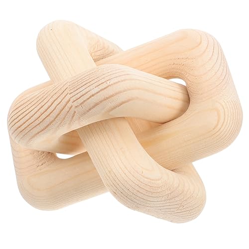 GRADENEVE Holzornamente 3-Ring-Holzknoten Couchtischdekorationen Couchtische Eintragstabelle bürodeko büro dekoration couch tisch zierleisten holz Dekor aus Holzkettengliedern Link-Ornament von GRADENEVE