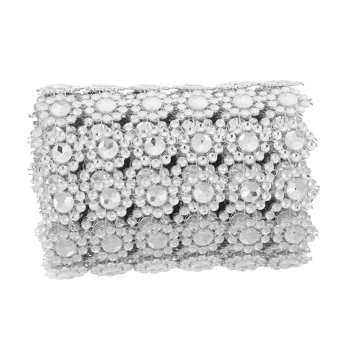 GRADENEVE Kunstkristall Strass Mesh Band Rolle Für Hochzeit Schleife Dekoration Perlenbesatz Weihnachtsbaumdekoration Gemustertes Geschenkband von GRADENEVE