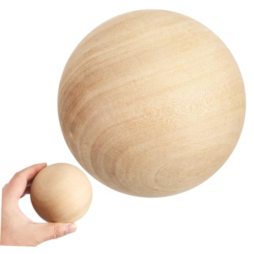 GRADENEVE Massive 9 Cm Holzkugel Aus Naturholz Handgefertigte Runde DIY Bastelaccessoires Ideal Zum Bemalen Und Dekorieren Für Kreative Projekte Und Heimdekoration von GRADENEVE