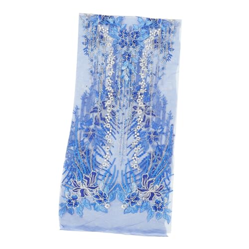 GRADENEVE Mesh-spitzenaufnäher Applikationen Aufnähen Vorhang Tischdecke Schonbezug Blumenbeet Aus Spitze Stickerei Spitzenbesatz Blumenapplikation Aufnäher Für Brautmode Blue Polyester von GRADENEVE