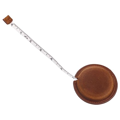 GRADENEVE Mini Maßband maßkrug messband Mode Accessoire Maßband Ledermaßband flexibles Band doppelseitiges Klebeband für Kleidung Taillenmaßband bequemes Maßband Oberschicht Rindsleder Brown von GRADENEVE