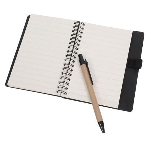 GRADENEVE Notizblock-Set kugelschreiber notizbuch mit stift Kraft-Notizbuch Notizblock schreiben Schülernotizbuch keine Linien notook kleinkind notizbuch Tagebuch für Mädchen pp Black von GRADENEVE