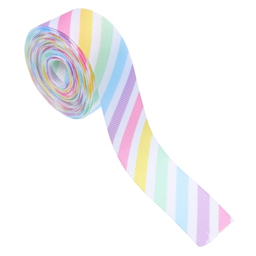 GRADENEVE Osterband Buntes Satinband Fröhliche Osterbänder Frühlingsfestband Pastellfarbenes Weihnachtsband Grosgrain-bänder Verdrahtetes Chiffonband Osterdrahtband Buntes Band Polyester von GRADENEVE