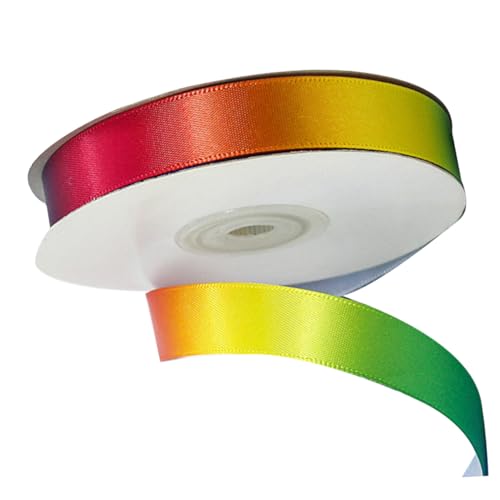 GRADENEVE Regenbogen Geschenkband 22m x Hochdichtes Polyester Band Mit Farbverlauf Bunte DIY Backverpackungsstreifen Für Heimladen Und Geschenkverpackung von GRADENEVE