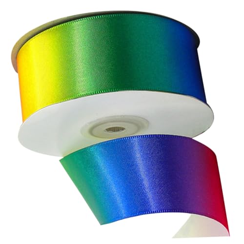 GRADENEVE Regenbogenband 22m x 4cm Hochdichtes Polyester Mit Farbverlauf Bunter Geschenkverpackungsstreifen DIY Backverpackungsband Stil Bunt Für Heimladen von GRADENEVE