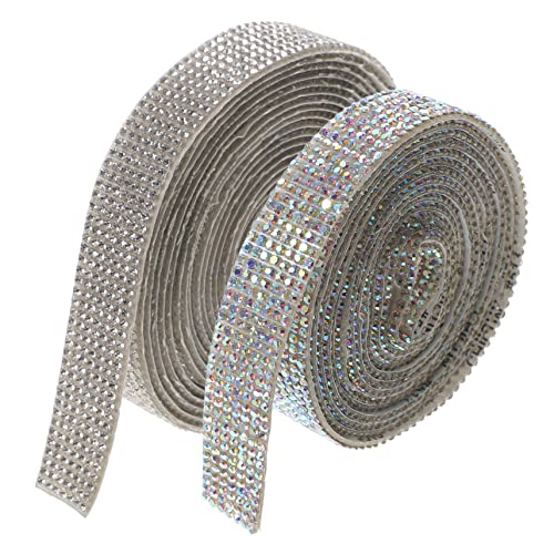 GRADENEVE Selbstklebendes Strassband 2 Rollen Bling Edelsteinbänder Glitzersteine Für Basteln Hochzeit Geschenkverpackung von GRADENEVE