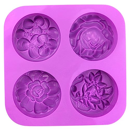 GRADENEVE Silikonform Formen Für Blumenplätzchen Diy Formen Lotusblüten-seifenformen Blumen-fondant-formen Kuchenformen Zum Backen Gelee-seifen-pudding-form Backform Violett Kieselgel von GRADENEVE