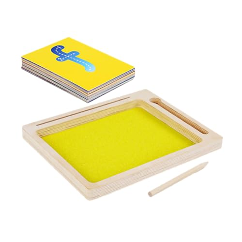 GRADENEVE Spielzeugset zum Sandmalen Sandmalerei Sensory Frühe Bildungsspielzeug Sandkunst Spiel Sandtray für Lernspielzeug für Montessori-Zeichenbrett Holz von GRADENEVE