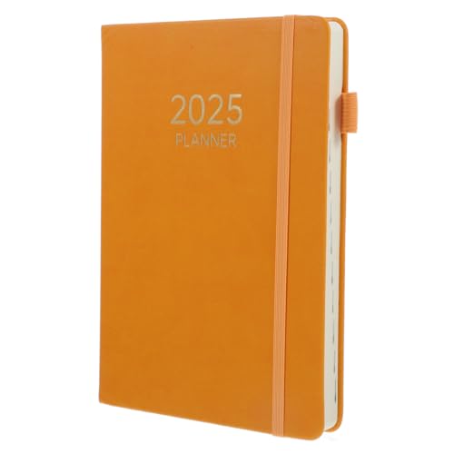 GRADENEVE Zeitplan 2025 digital Planer 2025 Agenda Notizblock Planerbuch Taschenplaner 2024-2025 Notizbuch mit Gummiband Notizbuch Orange tragbarer Planer-Organizer Haushaltsnotizbuch Papier von GRADENEVE