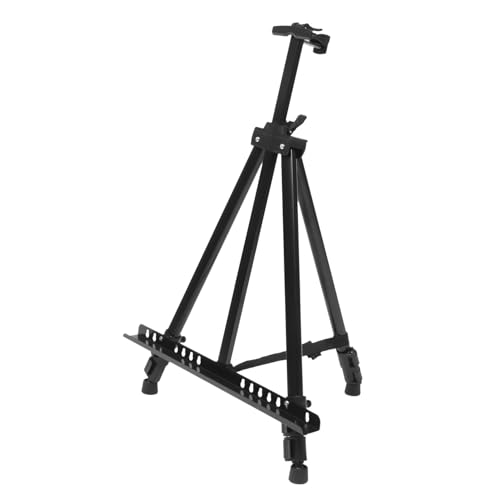 GRADENEVE Zusammenklappbare Staffelei tripod terassenliege Malerei-Staffelei Platte Monitorständererhöhung Professioneller Ausstellungsstand Staffeleiständer für Hochzeitsschild Eisen Black von GRADENEVE