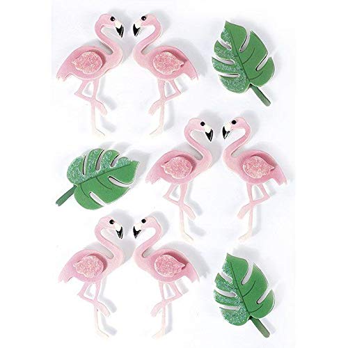 9 Aufkleber 3D - Flamingos 5,5 cm von GRAINE CREATIVE