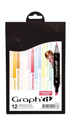 Graph 'it 12 Stück Marker, Alkohol Doppelspitze Characters Colors von GRAPH'IT