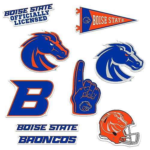 Boise State University 8 ct Vinyl Große Deluxe Aufkleber Variety Pack – Laptop, Wasserflasche, Scrapbooking, Tablet, Skateboard, Indoor/Outdoor – Set von 8 von GRAPHICS & MORE