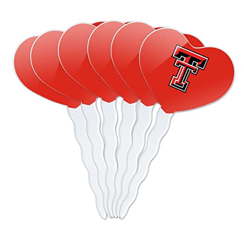 GRAPHICS & MORE Texas Tech University Raiders Logo Herz Love Cupcake Picks Topper Dekoration Set von 6 von GRAPHICS & MORE