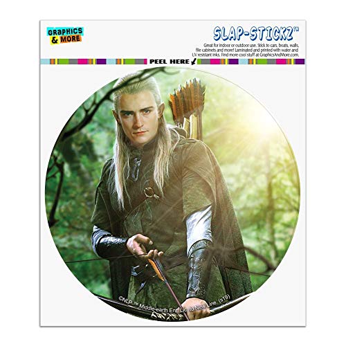 Graphics and More „Der Herr der Ringe“, Legolas-Figur, Auto-Fenster, Spind, Kreis-Aufkleber von GRAPHICS & MORE