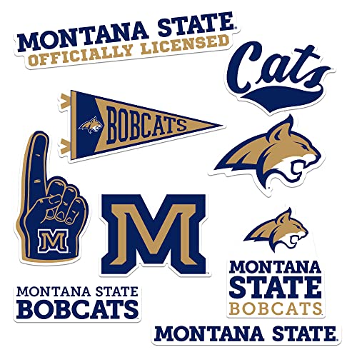 Montana State University Bobcats 8 Karat Vinyl große Deluxe-Aufkleber Variety Pack – Laptop, Wasserflasche, Scrapbooking, Tablet, Skateboard, Indoor/Outdoor – 8 Stück von GRAPHICS & MORE