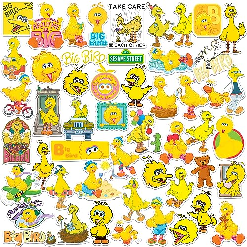 Sesamstraße Big Bird 50 ct Vinyl große Deluxe-Aufkleber für Laptop, Wasserflasche, Scrapbooking, Tablet, Skateboard, drinnen und draußen, 50 Stück von GRAPHICS & MORE