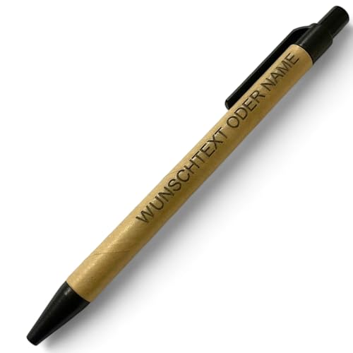 Nachhaltiger Papierkugelschreiber als Geschenk - Personalisierter Kugelschreiber mit Gravur - Stift mit Gravur von GRAVUR-MONKEYS AFFENGEILE GESCHENKIDEEN