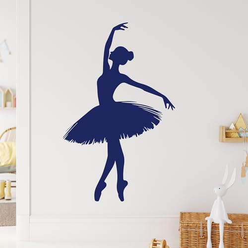 GRAZDesign Ballett Wandtattoo Ballerina Tänzerin Silhouette für Kinderzimmer Mädchen Tanzräume Wandaufkleber groß - 64x40cm / gold von GRAZDesign